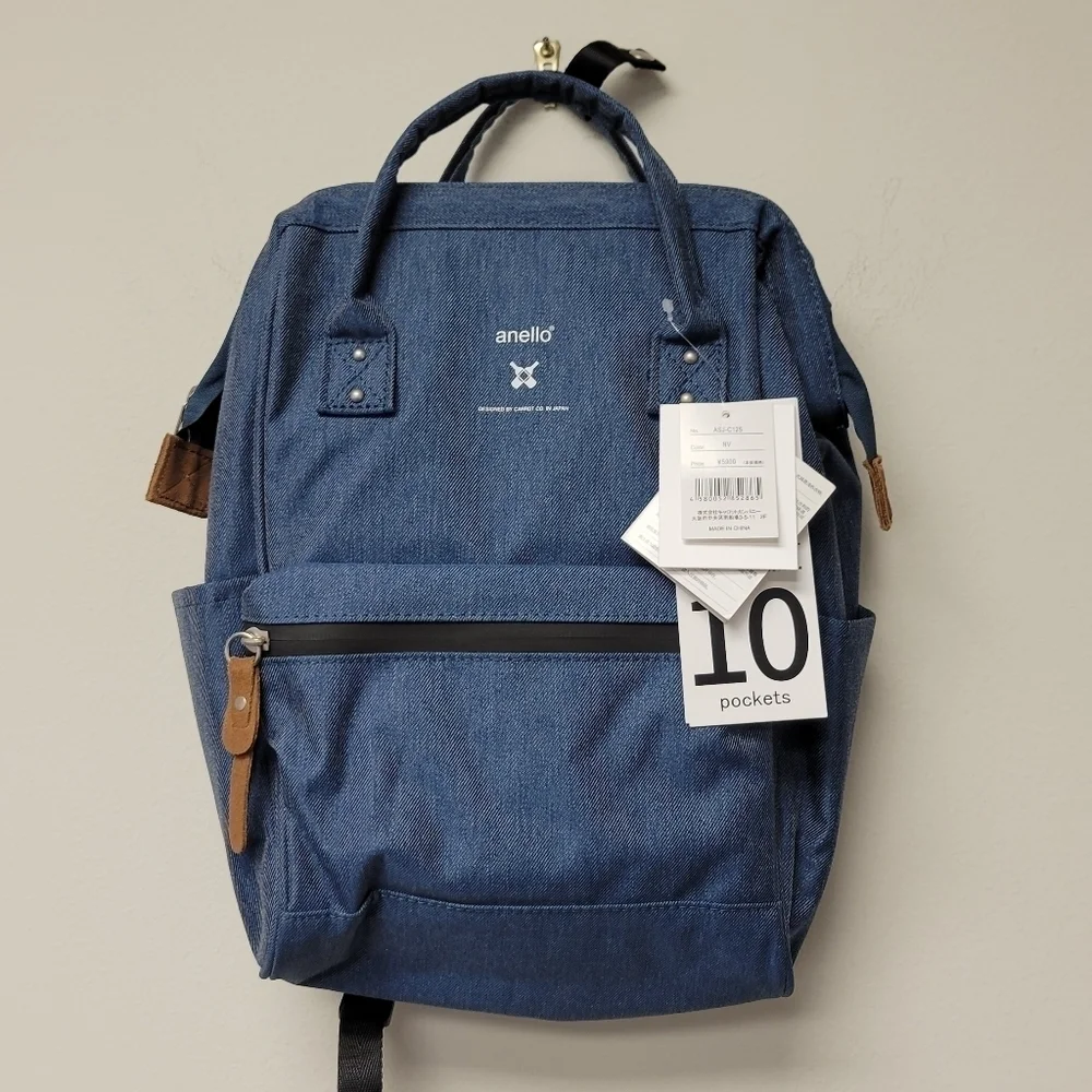 Anello Classic Blue Cross Bottle Series Regular Backpack